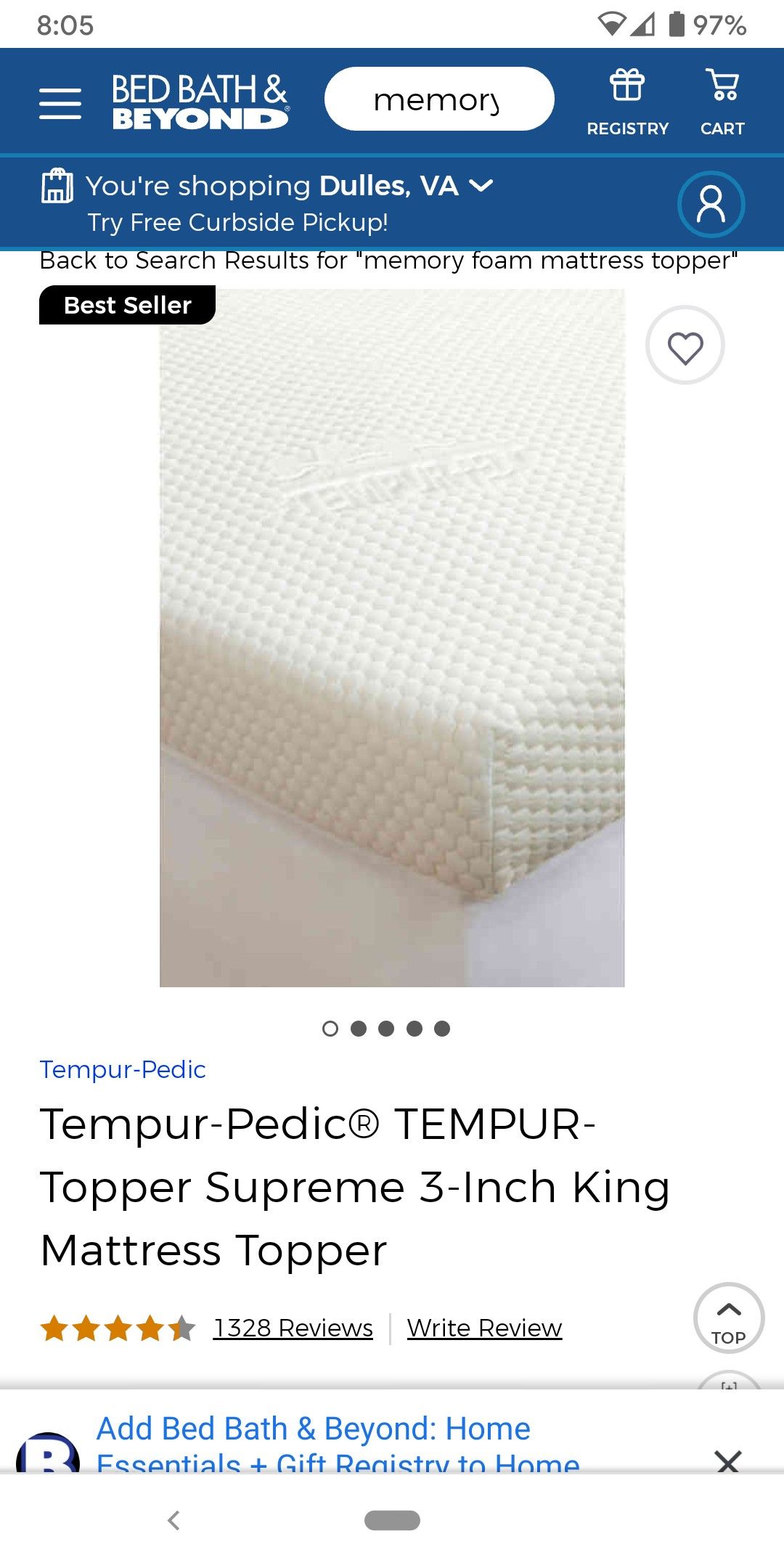 Tempur-Pedic® TEMPUR-Topper Supreme 3-Inch King Mattress Topper