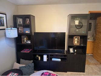 ENTERTAINMENT CENTER - SEPARATE PIECES (tv stand & shelves)