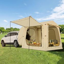 Lilypelle Inflatable Tents for Camping, Blow Up Tent with Hand Pump, Easy Setup Inflatable Hot Tent with Stove Jack, Waterproof Oxford Air Glamping Te