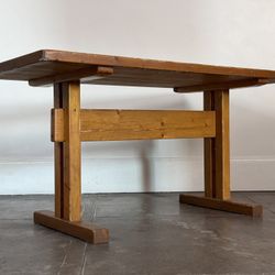 1970’s Solid Pine Charlotte Perriand Dining Table