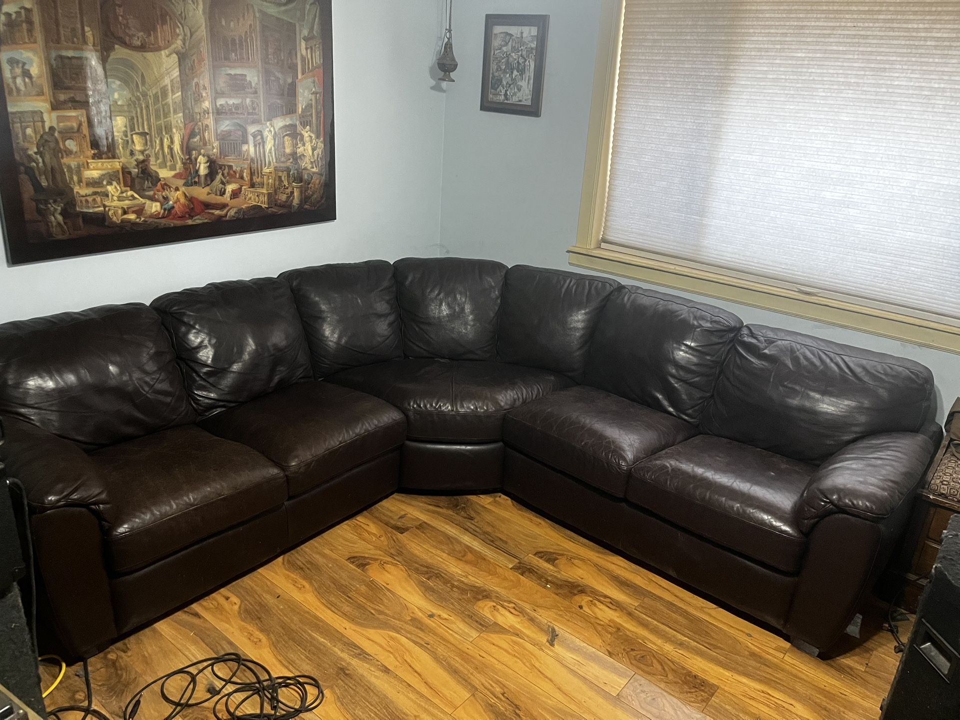 Leather sectional couch