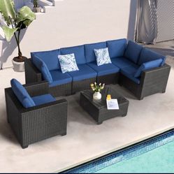 7 Pc Patio Furniture New 