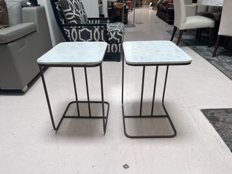 Four Hands Marble C end Tables