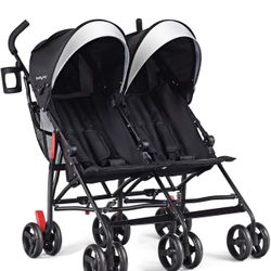 BABY JOY Double Light-Weight Stroller, Travel Foldable Design, Twin Umbrella Stroller 