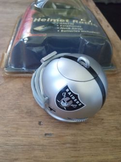 RAIDERSMINI HELMET RADIO AM-FM WITH HEADPHONES