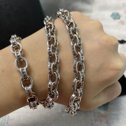 Sterling Silver Necklace with Engraved Cross 