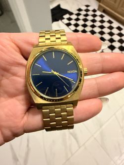 Nixon Time Teller Gold-Tone Watch Blue Dial