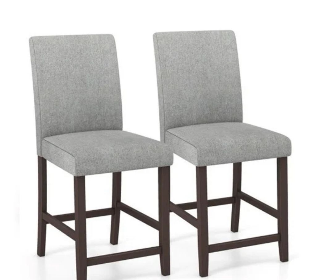 2 Bar High Stools Grey