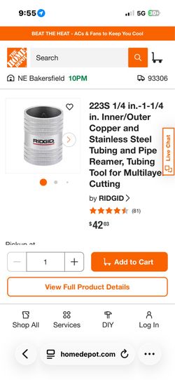 Ridgid pipe reamer