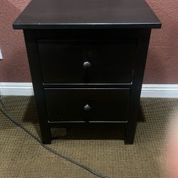 IKEA Hemnes Black 2 Drawer Nightstand