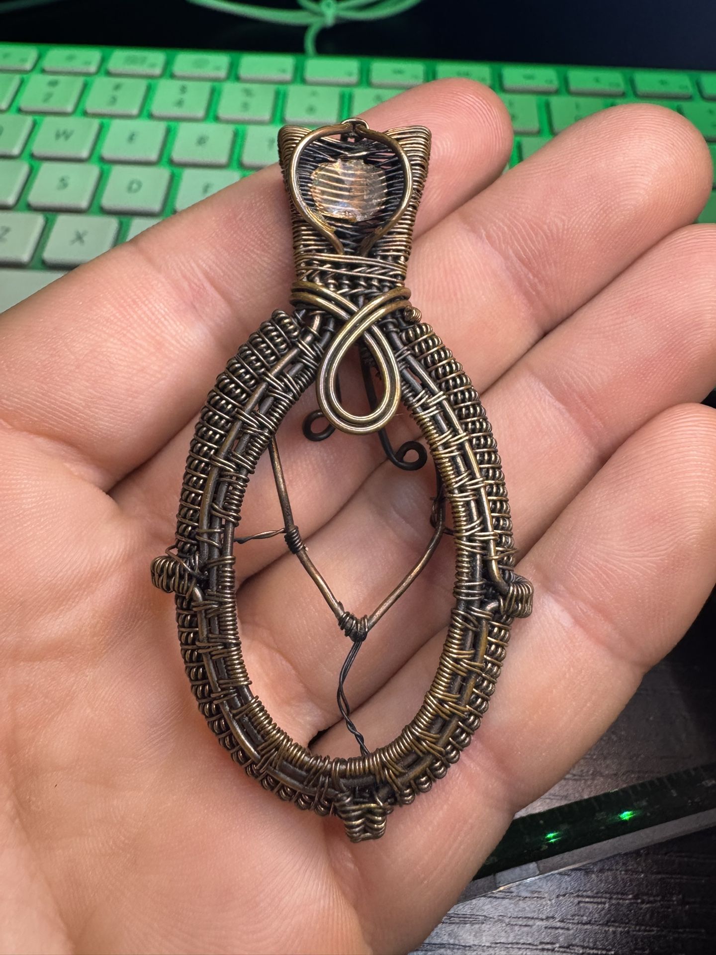 Copper Wire Wrapped Amulet