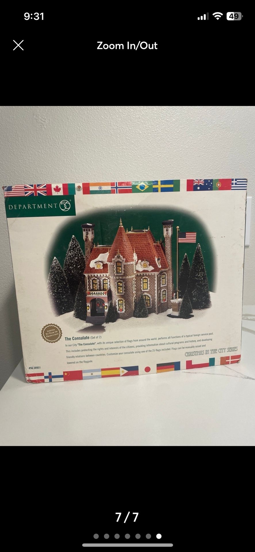 Vintage 1999 Dept 56 Heritage Collection The Consulate NEW Retired 56.58951