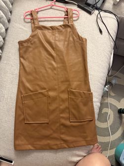 Paisley Lane PLeather Dress Brown with Cute Buckles on Straps