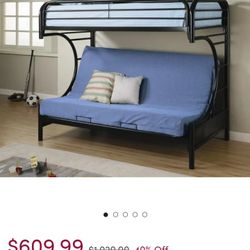 Futon Bed Over Twin Bed.   Full On Bottom Twin On top 