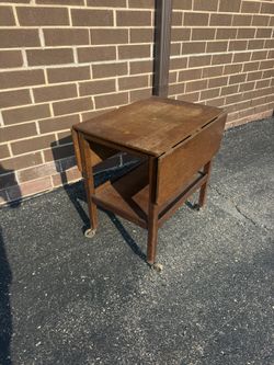 Vintage Oak Drop Leaf Tea Trolly / Drinks Cart