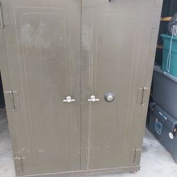Vintage Allsteel Fireproof Military Filing Cabinet Safe 