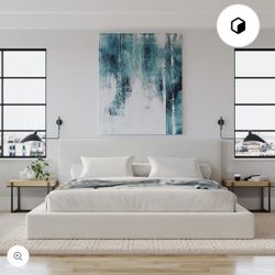 Ultra Bed Set: Bed Frame and Headboard | White