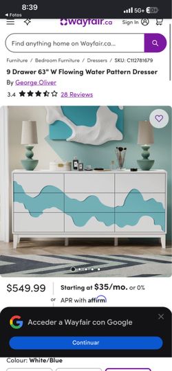 George Oliver 9 Drawer 63" Flowing Water Pattern Dresser