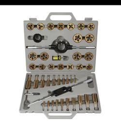 Titanium Nitride Coated Alloy Steel SAE Tap & Die Set, 45 Piece