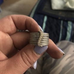 Alor 18k white gold / stainless steel womens ring