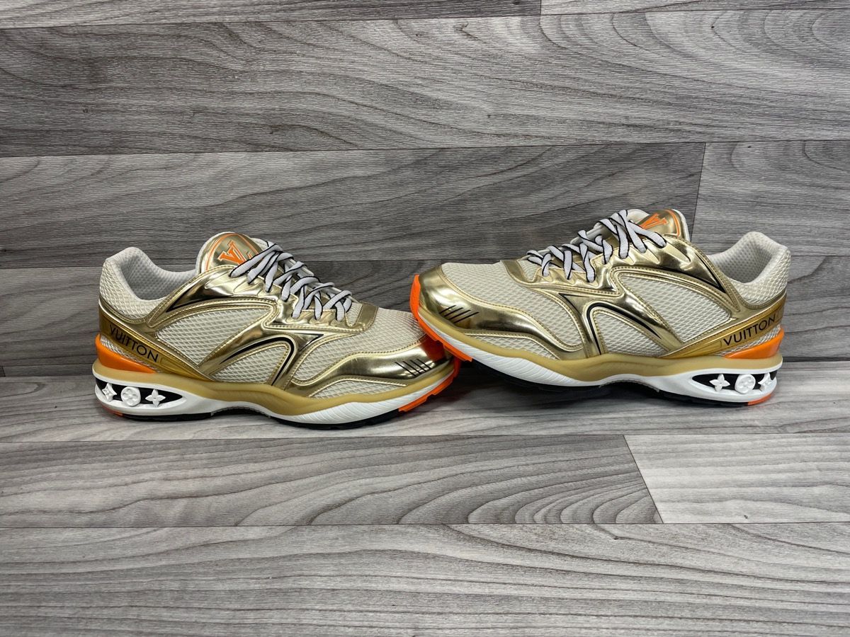 Louis Vuitton Trail Sneakers in Gold/Orange, men’s size 10 (A1D014032)