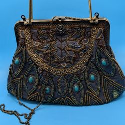 Western Style Beaded Handbag 