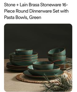 16 Piece Dinnerware Set - Green