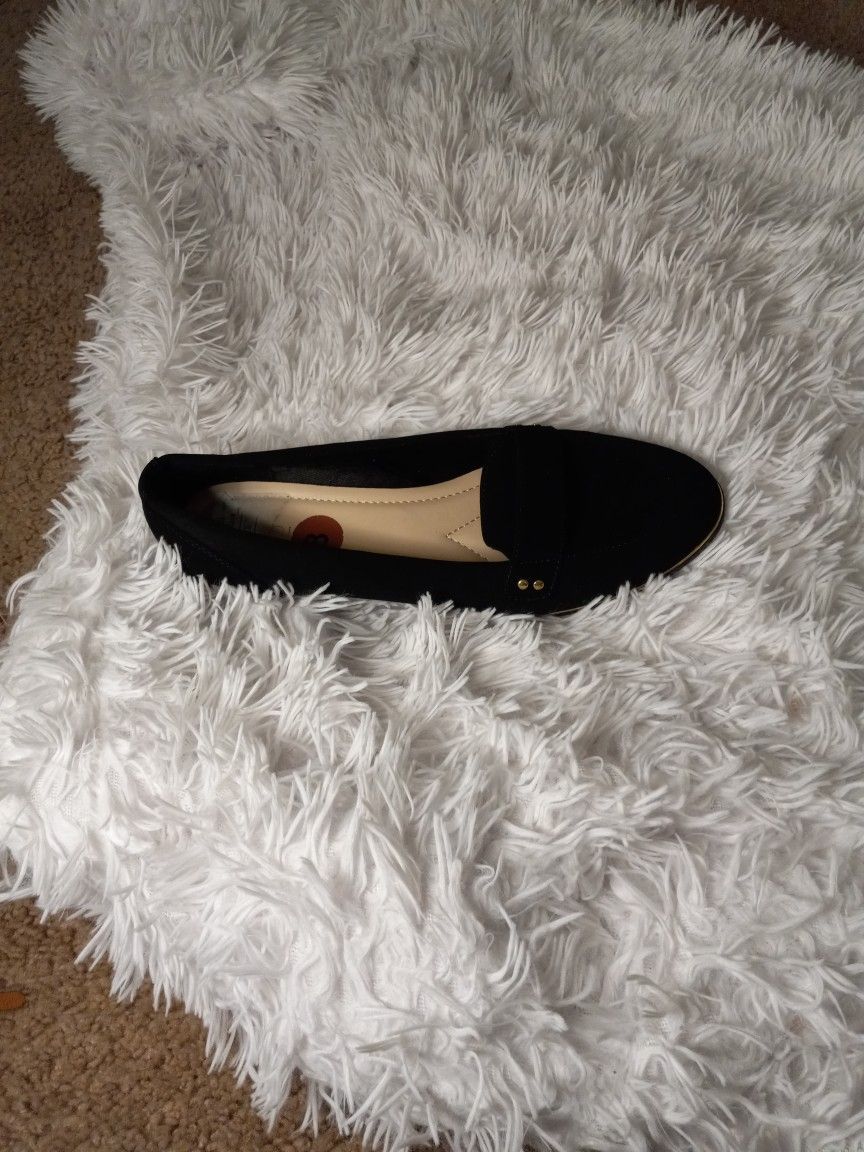 Andiamo Black Flat Shoe Size 8M