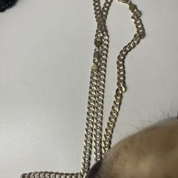 Gold Plated 22inch Chain And Bracelet 