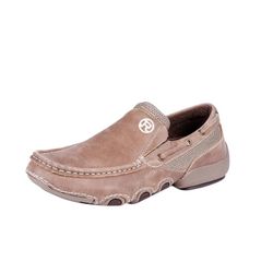 ROPER Mens Vintage Tan Leather Skipper Loafer Shoes 7.5D