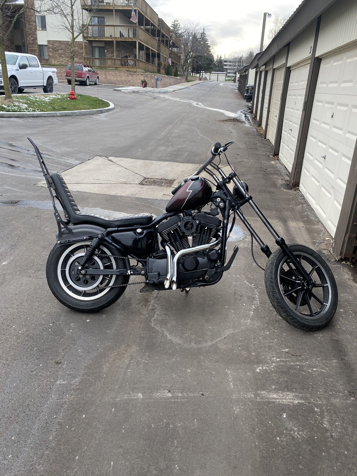 Custom Harley Davidson 1200 chopper motorcycle