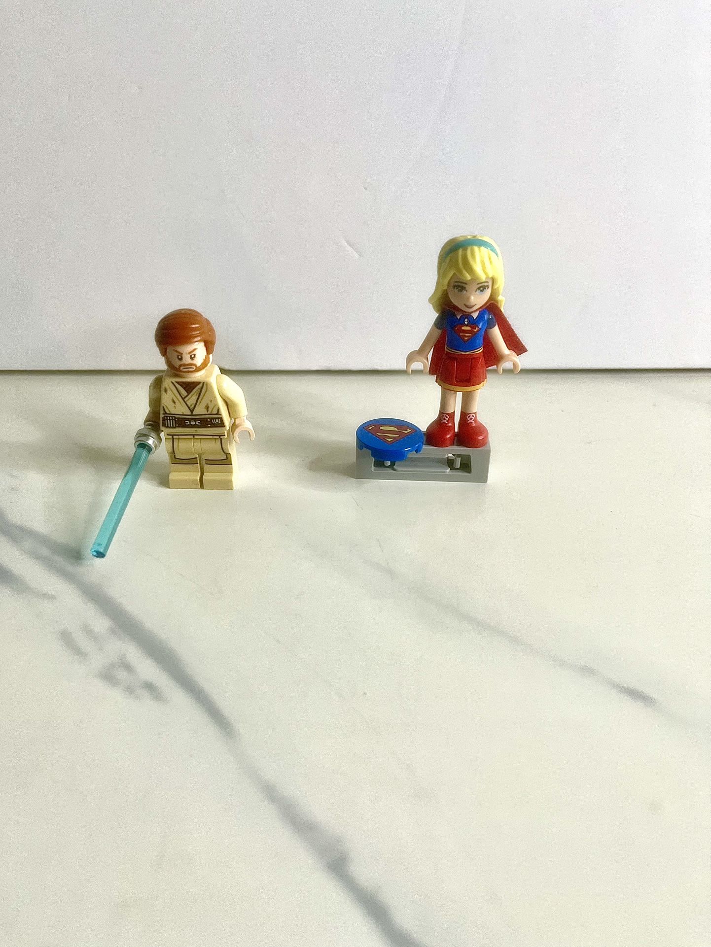 Lego Minifigs, Super Girl And Obi-Wan 