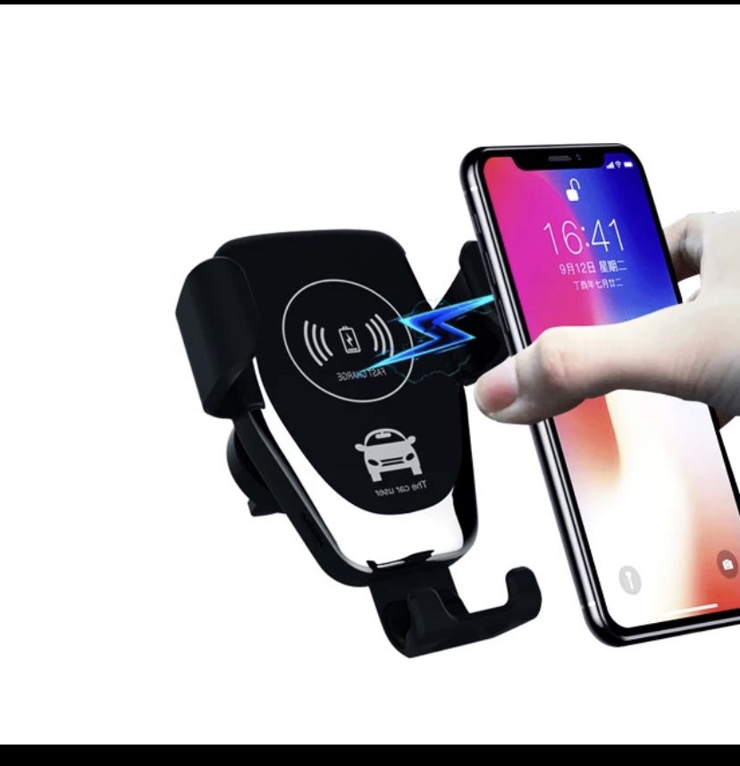 Universal Car phone holder with fast wireless charge iPhone Samsung