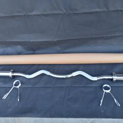 CURLED 4FT BARBELL, BRAND NEW 