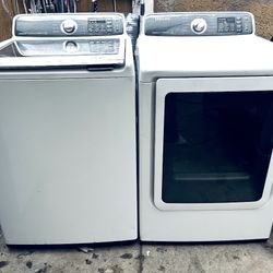 SAMMSUNG. WASHER AND GAS DRYER 