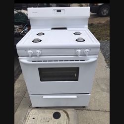 White Stove And Microwave 
