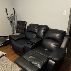 two black armchairs