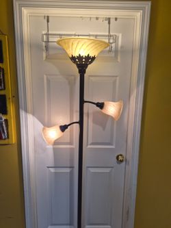 3-Light Torchiere Floor Lamp Bronze