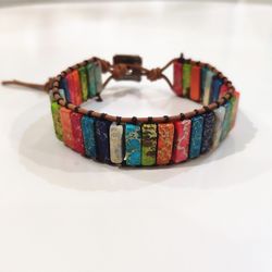 Multi Color Stone Beads Wrap Bracelet 