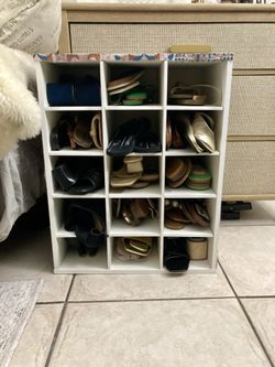 Wooden shoe storage