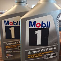 Mobil 1 0W-40 European Synthetic Motor Oil – 2 Quarts