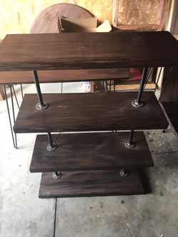 Rustic bookshelf solid wood