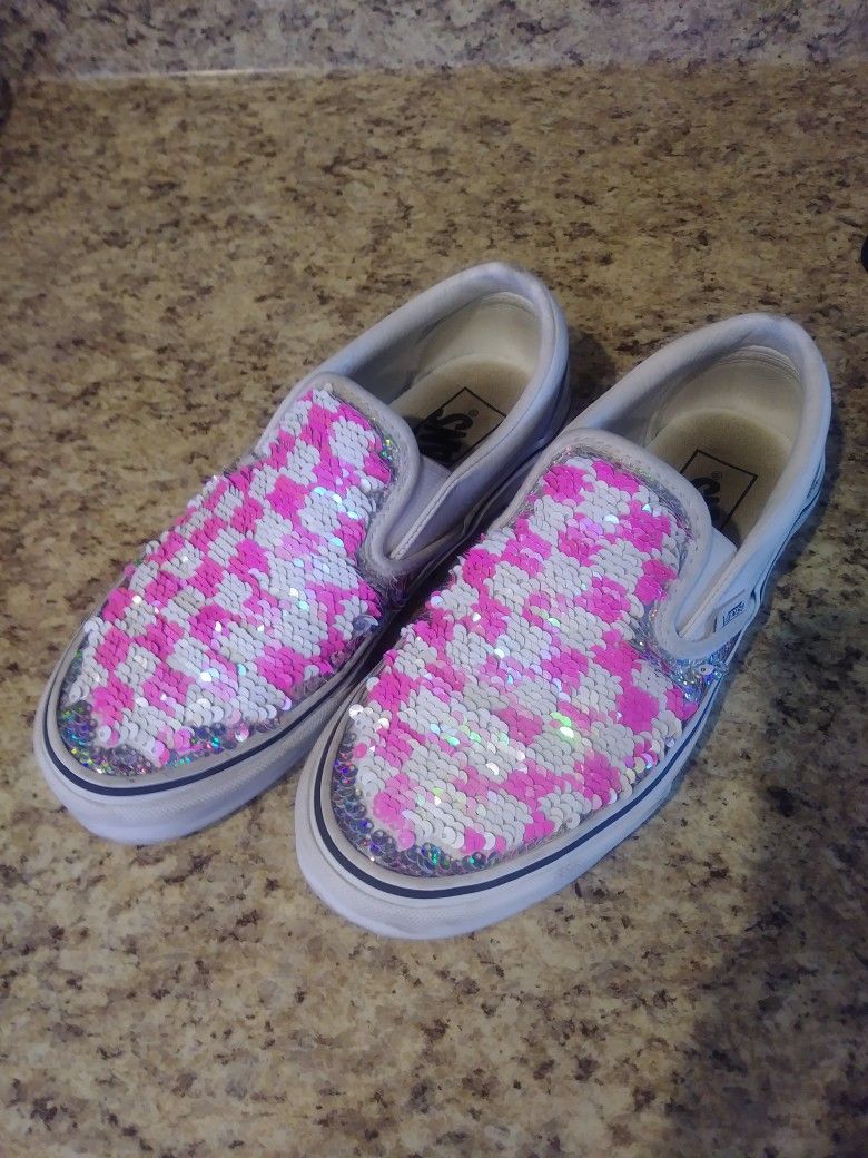 Vans Womans Slip-on Flipping Sequins Sz 6