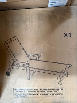 Pool Lounge Chair with Wheels for Poolside, Backyard, Teak Color