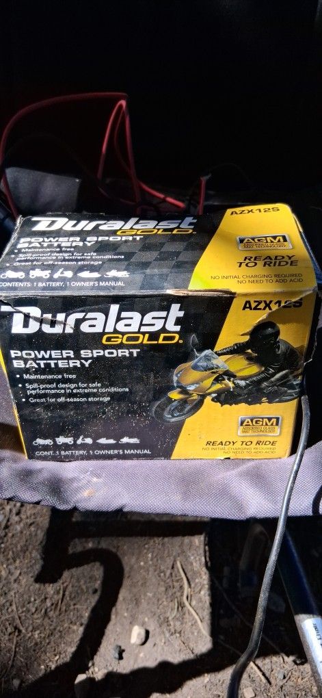 New Duralast Gold Motorcycle Battery
