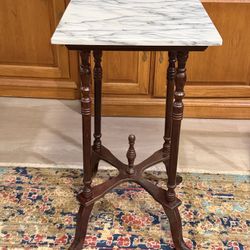 Marble & Wood End Table 