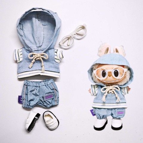 4 pcs Clothes Set For 17cm Doll Labubu
