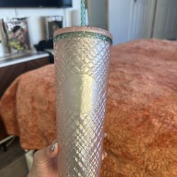 Pink/green Starbucks Cup
