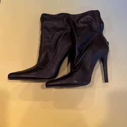 Women's Metallic Pointed Toe Stiletto Booties 