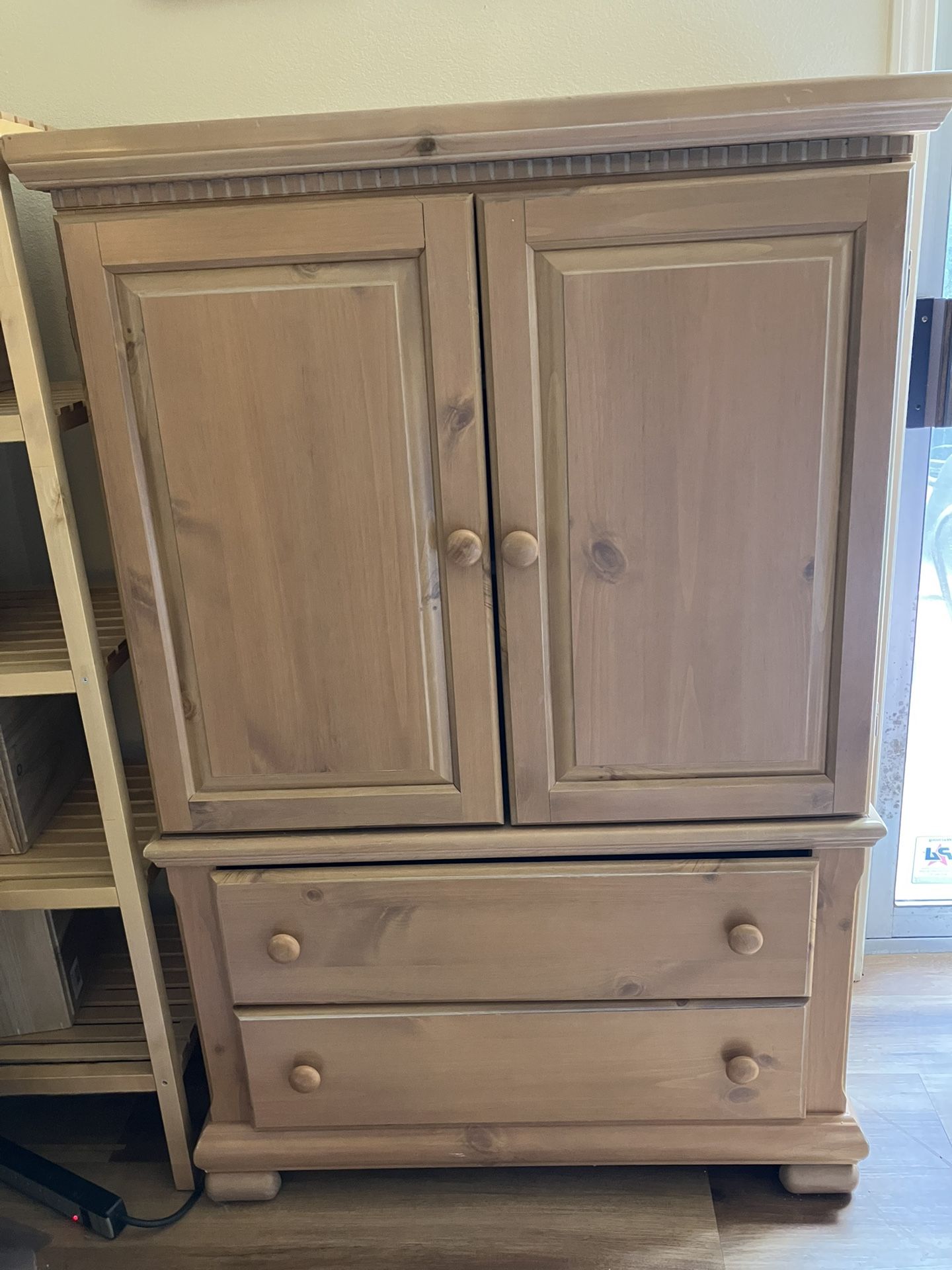 Wood Armoire with Drawers